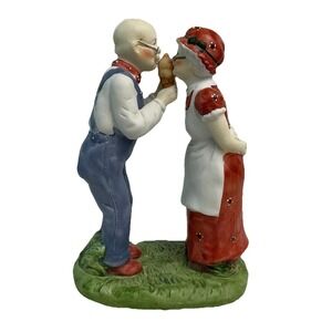 Grandma Grandpa Share Ice‎ Cream Cone LOVE Marriage Anniversary Figurine Vintage